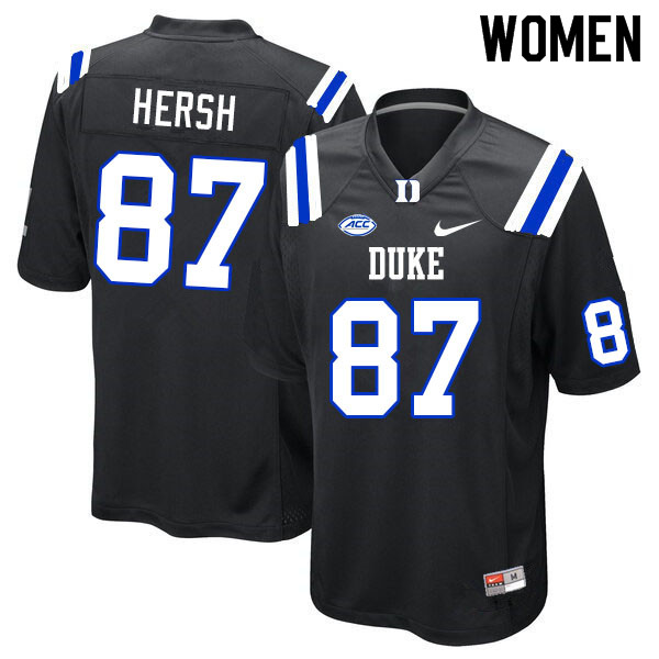 Women #87 Brandon Hersh Duke Blue Devils College Football Jerseys Sale-Black - Click Image to Close